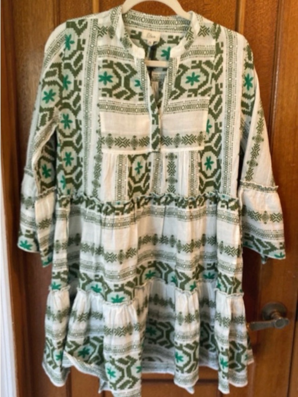 Elan woven mini dress with 3/4 sleeves - Picture 2 of 7